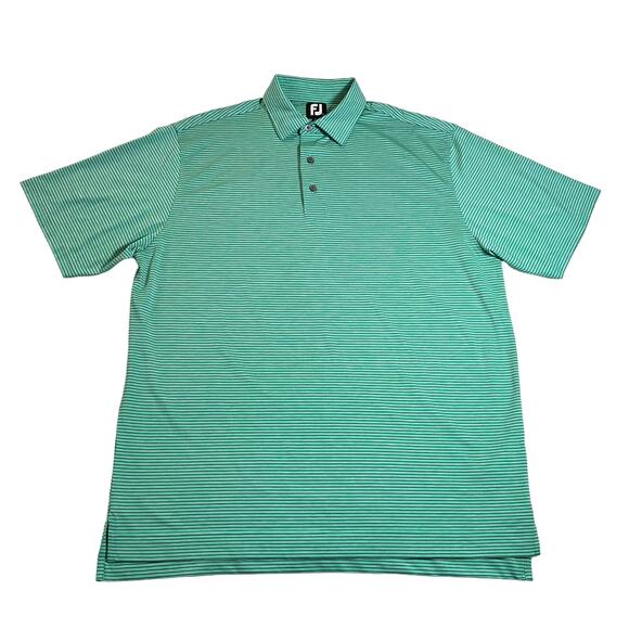 FootJoy Stripe Short Sleeve Self Collar Polo Size Large Golf Lightweight - Picture 1 of 8